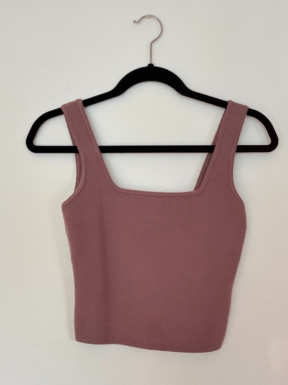 Abercrombie & Fitch LuxeLoft Squareneck Tank - Mauve, Size XS - Picture 2 of 4